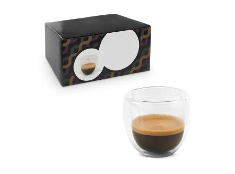 EXPRESSO. Borosilikatglas-Kaffee-Set mit 2 Gläsern bedrucken