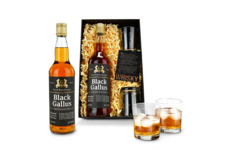 Geschenkset / Präsenteset: Black Gallus Whisky Werbeartikel