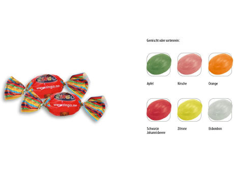 Bonbon Wickler,   1 Stück, Inhalt: Bonbon Apfel Werbeartikel