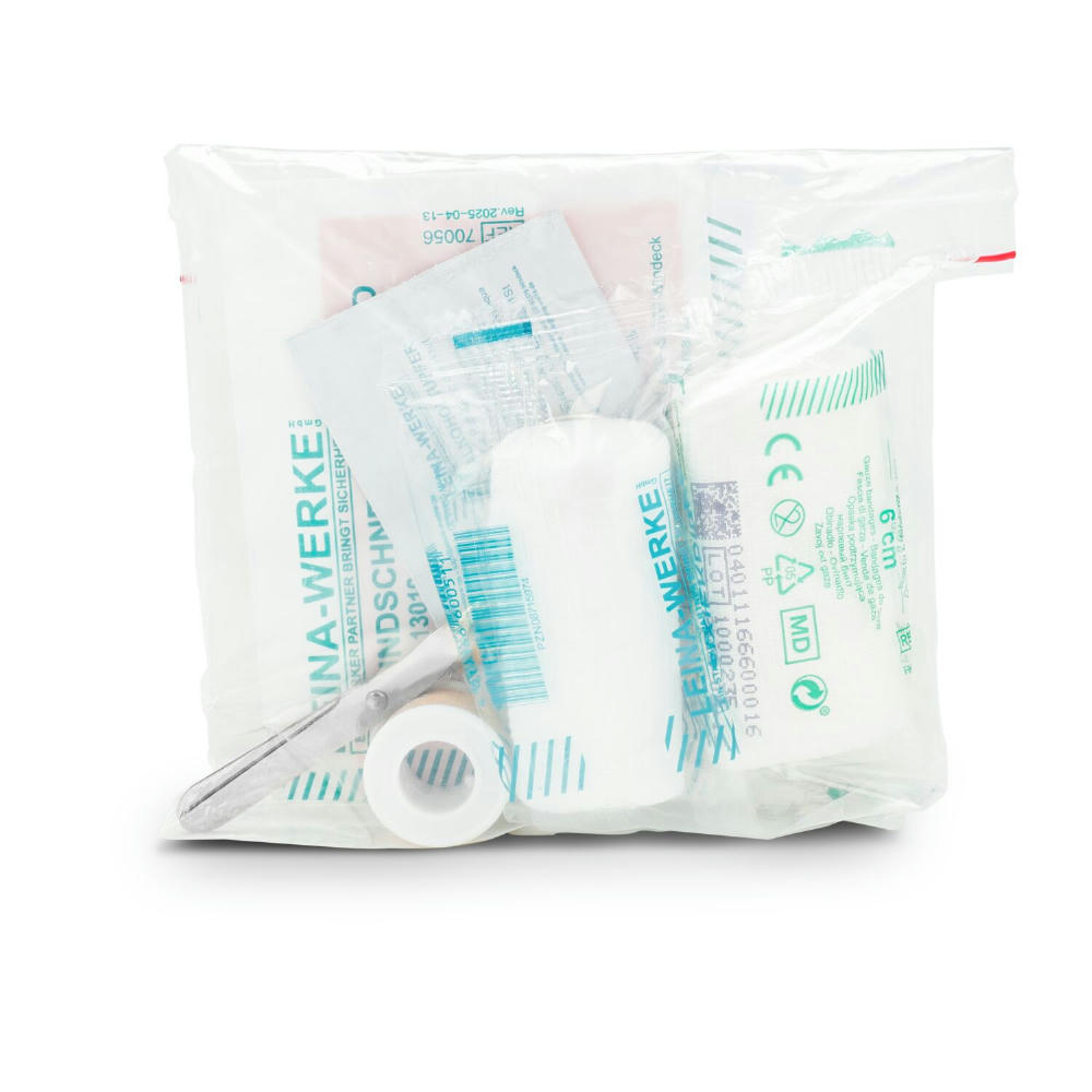 First Aid Kit in grauer Filztasche - Erste Hilfe Set, 12-teilig, deutsche Markenware Werbeartikel