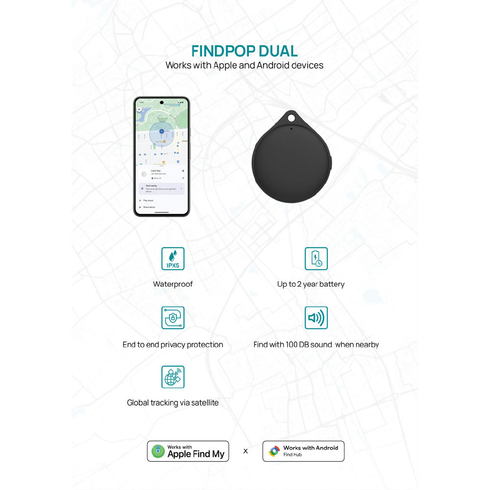 Findpop Dual IPX5 Artikelfinder aus RCS recyceltem ABS Werbeartikel