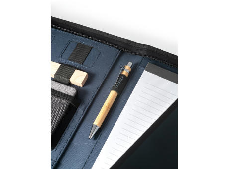 EMERGE FOLDER. A4 Mappe aus recyceltem Polyester (100% rPET) 300D mit Reißverschluss Werbeartikel