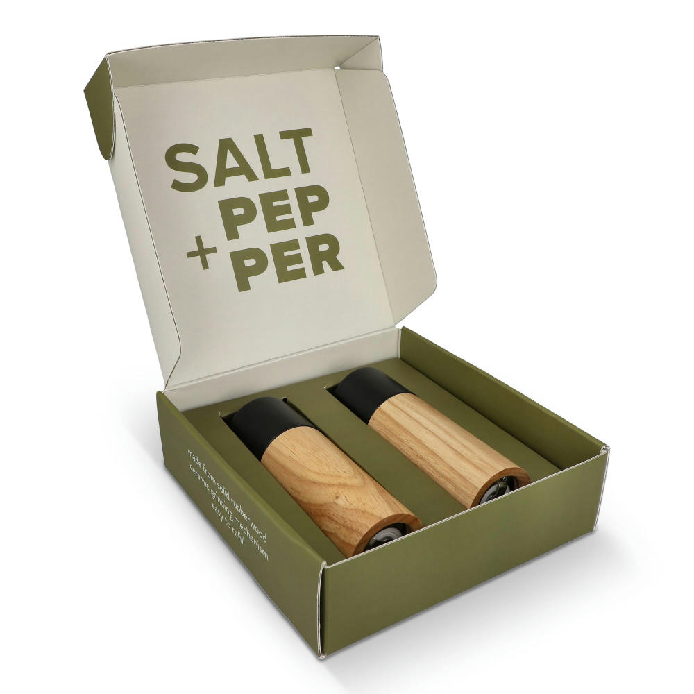 InSideOut Holz-Salz- und Pfeffermühle-Set Werbeartikel