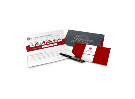 Product image Geschenkgutschein Rot, Kategorie 10 €, große Auswahl an Präsenten, Lifestyle- und Wellnessprodukten Werbeartikel