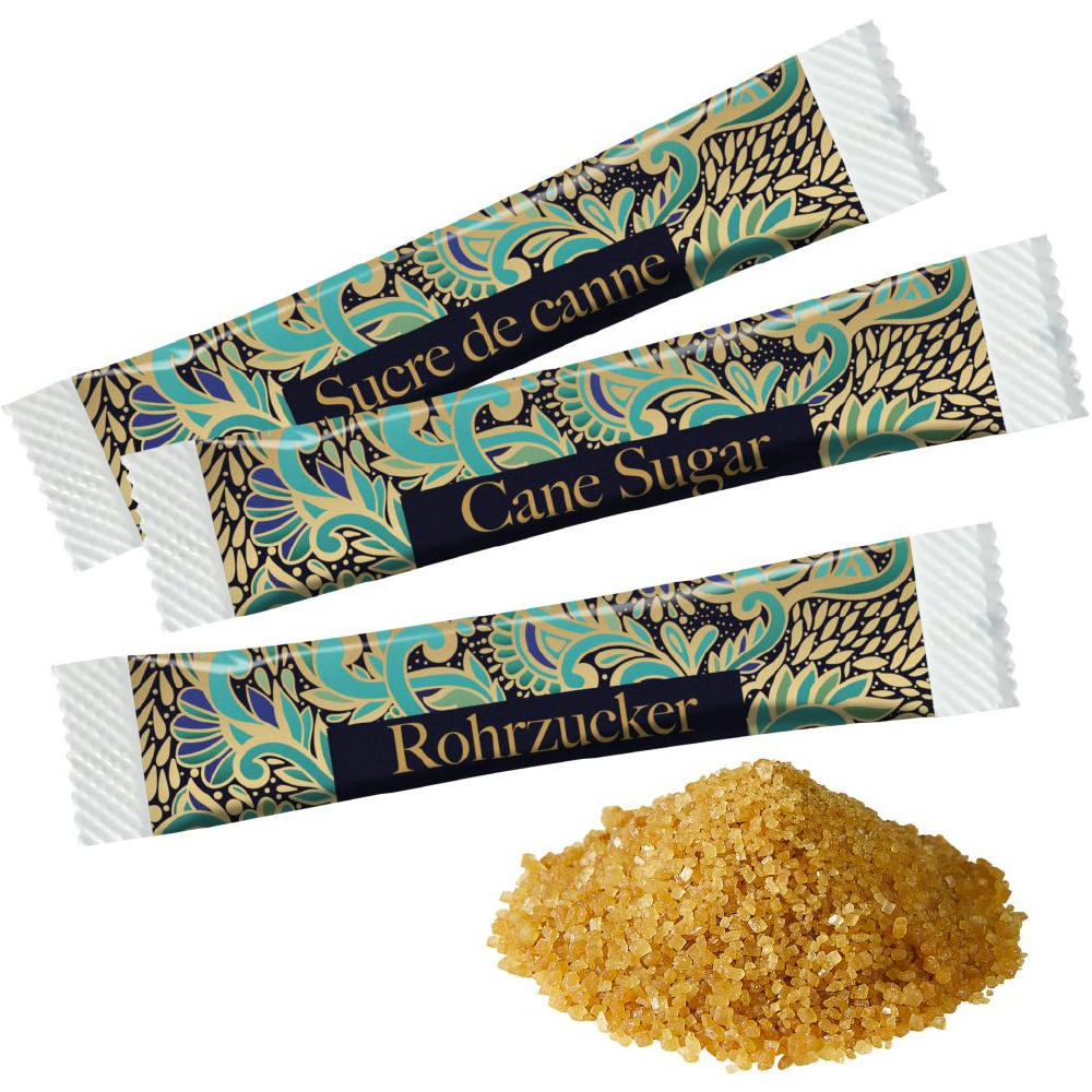 Product image Brauner Zucker im Papierstäbchen Werbeartikel