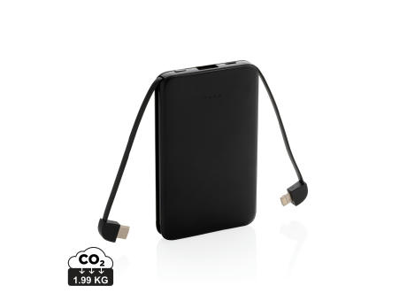5.000 mAh Powerbank mit integriertem Kabel bedrucken