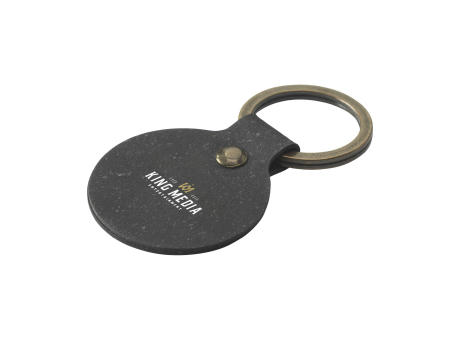 Recycled Leather Keyring Round Schlüsselanhänger Werbeartikel