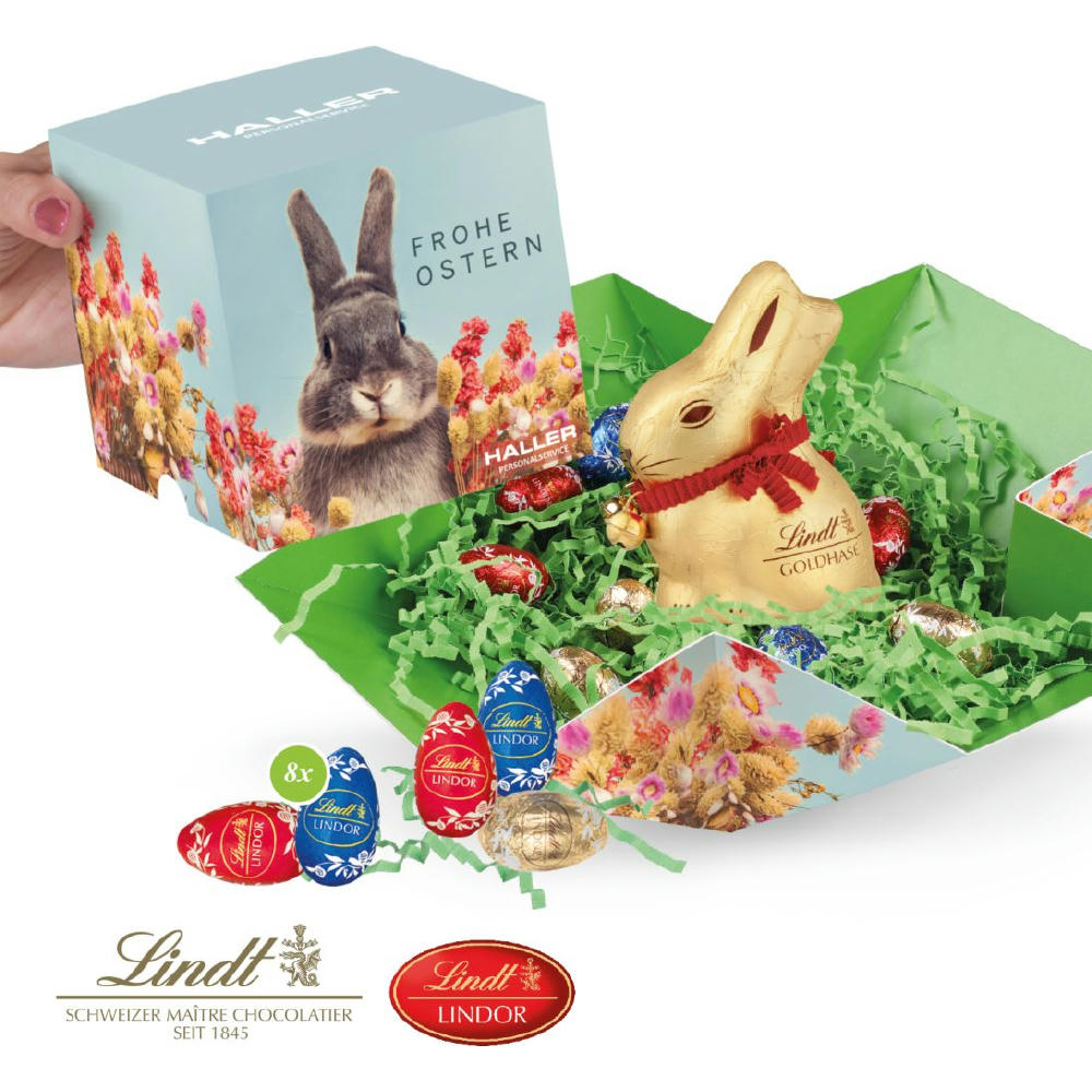 Product image OSTER-WERBEWÜRFEL MIT SCHOKOLADE VON LINDT Werbeartikel