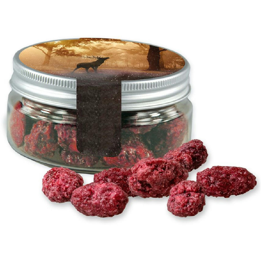 Gebrannte Mandeln Himbeere, ca. 60g, Sweet Dose Mini Werbeartikel