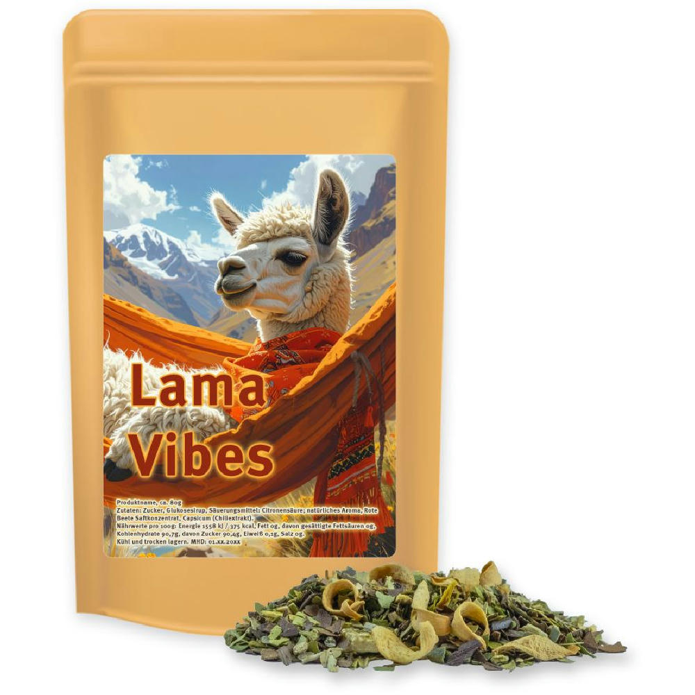 Product image Matetee Orange, ca. 35g, Standbeutel Midi Werbeartikel