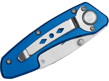 Trapezklingen-Klappmesser "Piranha blau" Werbeartikel
