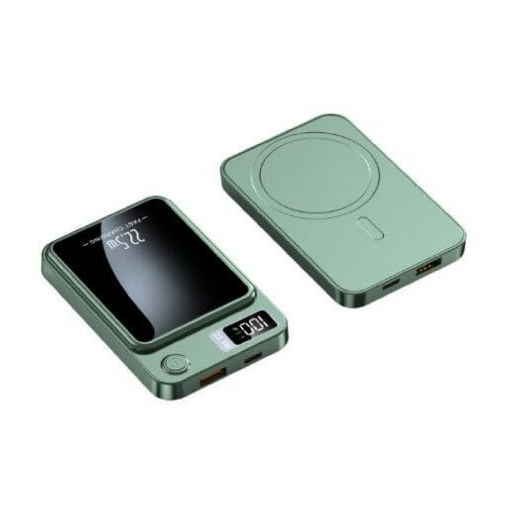 Magnetic Powerbank PB-69 QI Wireless Charging 10000 mAh Grün Werbeartikel
