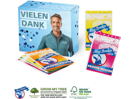 WERBEBOX MIT Ahoj BRAUSE PULVER Werbeartikel