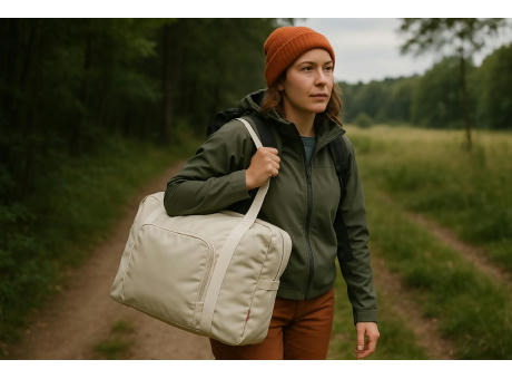 Faltbare Reisetasche 'Tenerife', Polycotton beige bedrucken