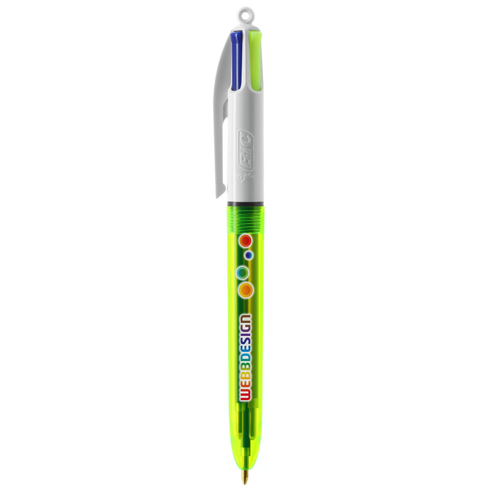 Product image BIC® 4 Colours Fluo Kugelschreiber + lanyard Werbeartikel