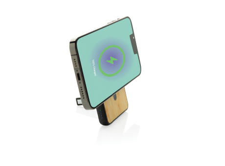 Product image Zen 5000mAh 5W magnetische Bambus-Powerbank aus RCS rPlastik bedrucken