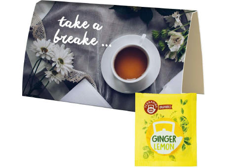 Product image Beuteltee Ginger Lemon, ca. 1,8g, Werbekarte A6 gefaltet Werbeartikel