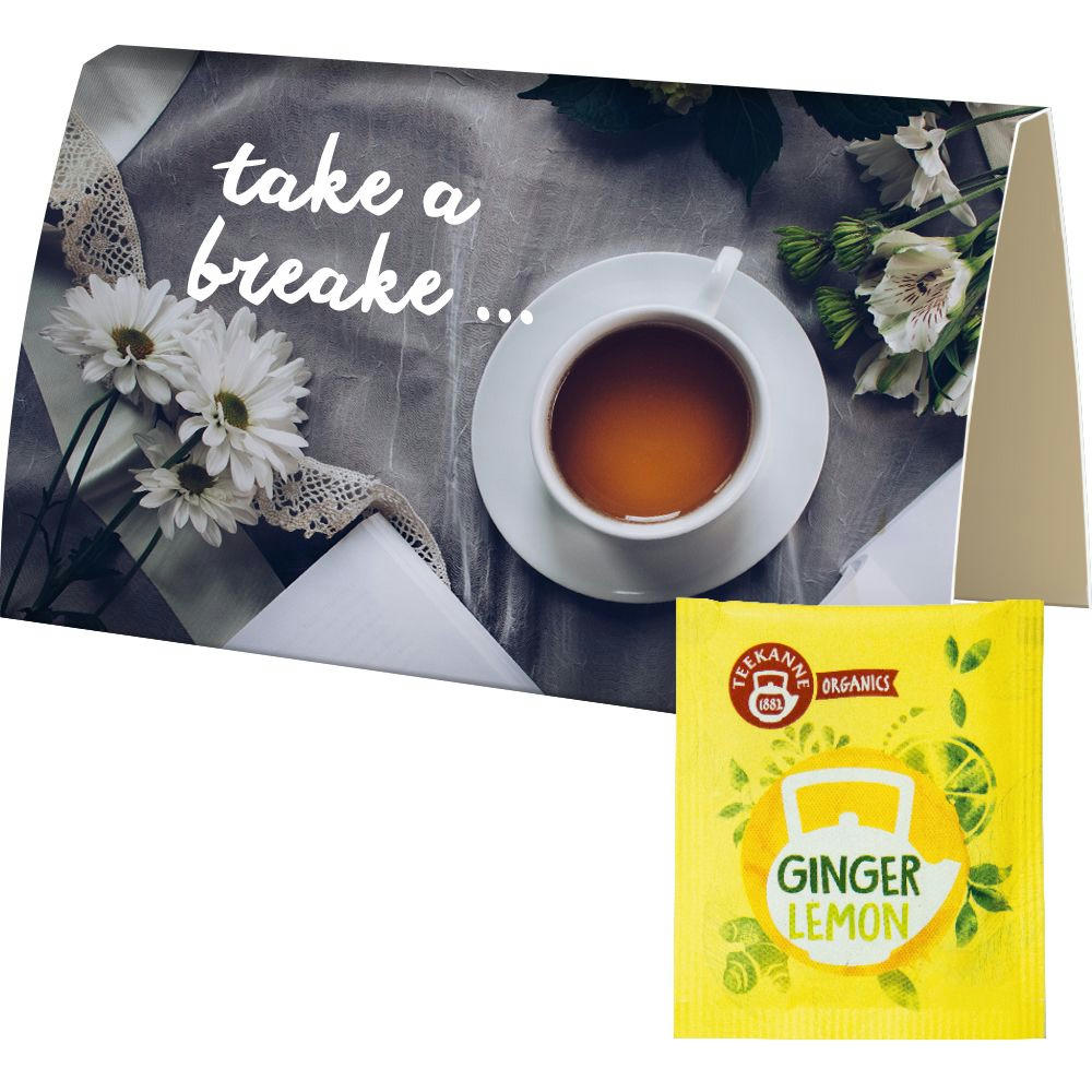 Product image Beuteltee Ginger Lemon, ca. 1,8g, Werbekarte A6 gefaltet Werbeartikel