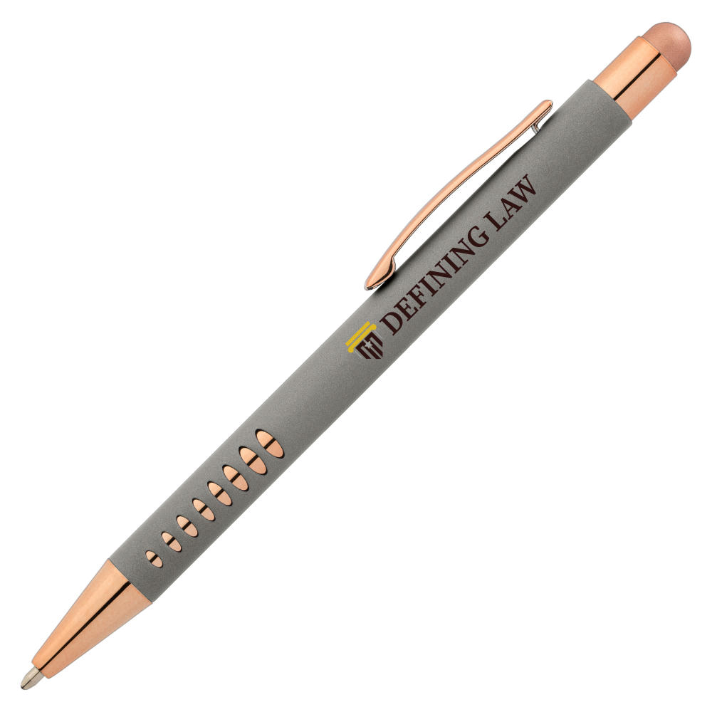Bowie Roségold Kugelschreiber - m/Stylus Werbeartikel