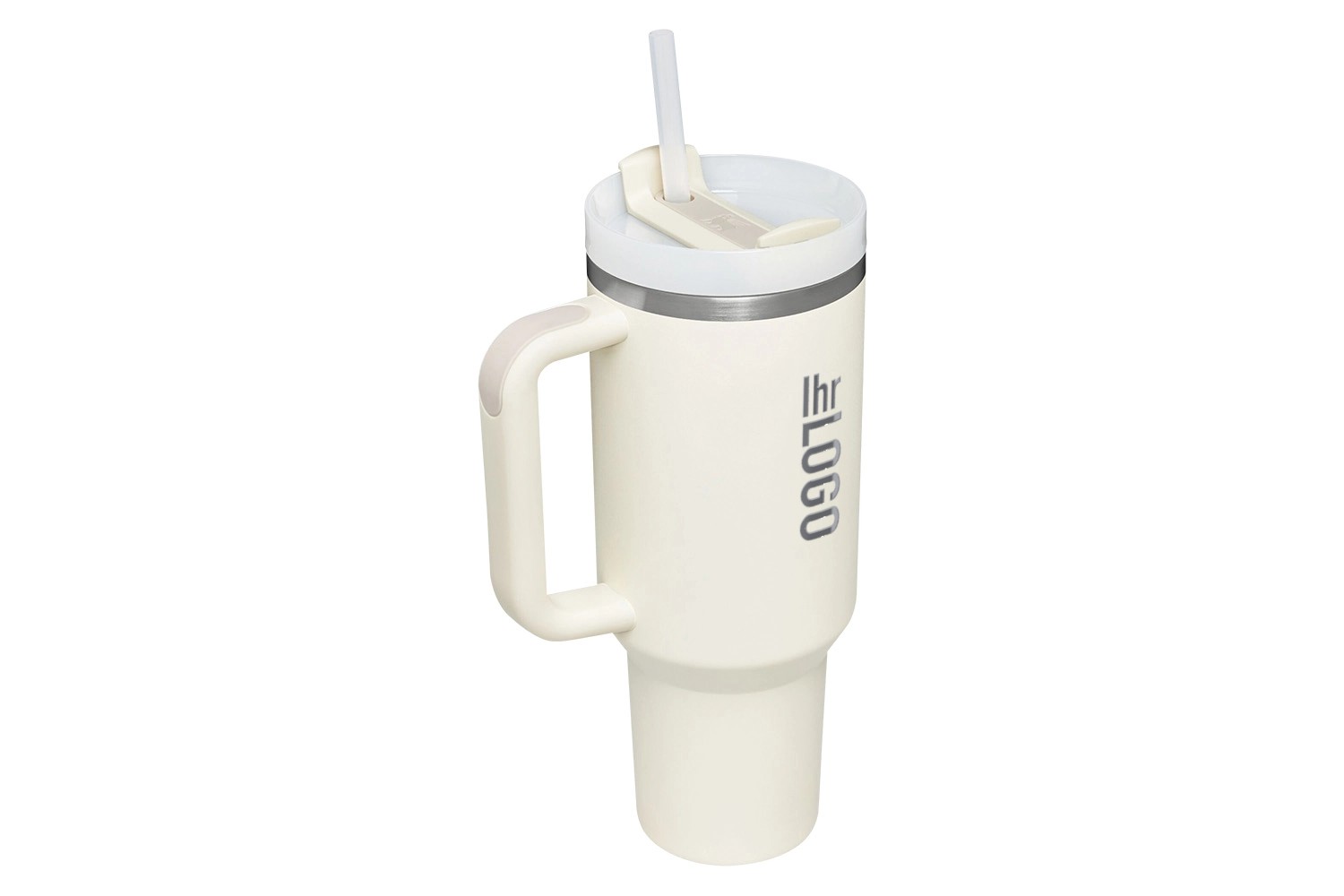 Stanley Quencher Tumbler in Creme mit Logo – premium Werbeartikel für Unternehmen, Branding und Promotion
