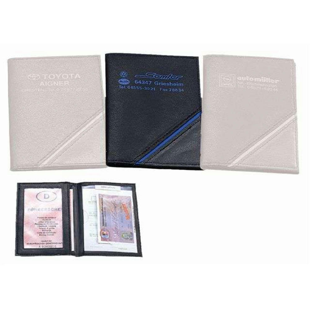 Product image CreativDesign® Ausweistasche "CD" schwarz/blau Werbeartikel