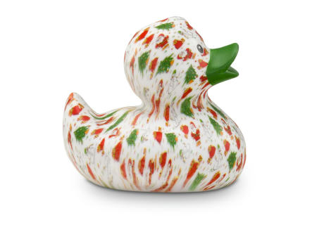 Werbeente Torsten Tannenbaum mit grünem Schnabel, ca. 8 cm Werbeartikel