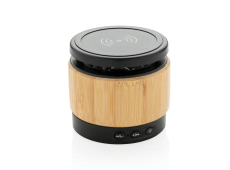 Bambus Wireless Charger und Lautsprecher Werbeartikel