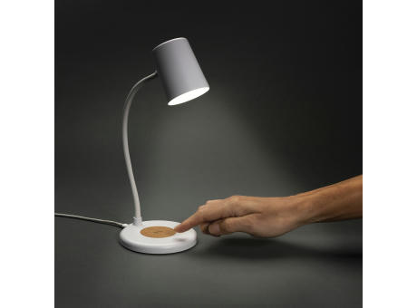 Zenara 15W Schreibtischlampe aus RCS rec. Plastik & Kork bedrucken