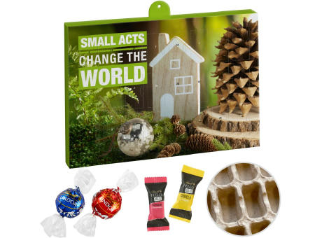 Premium Präsent-Adventskalender "Eco" mit Lindt Lindor & Hello Mini Stick-Mix Werbeartikel