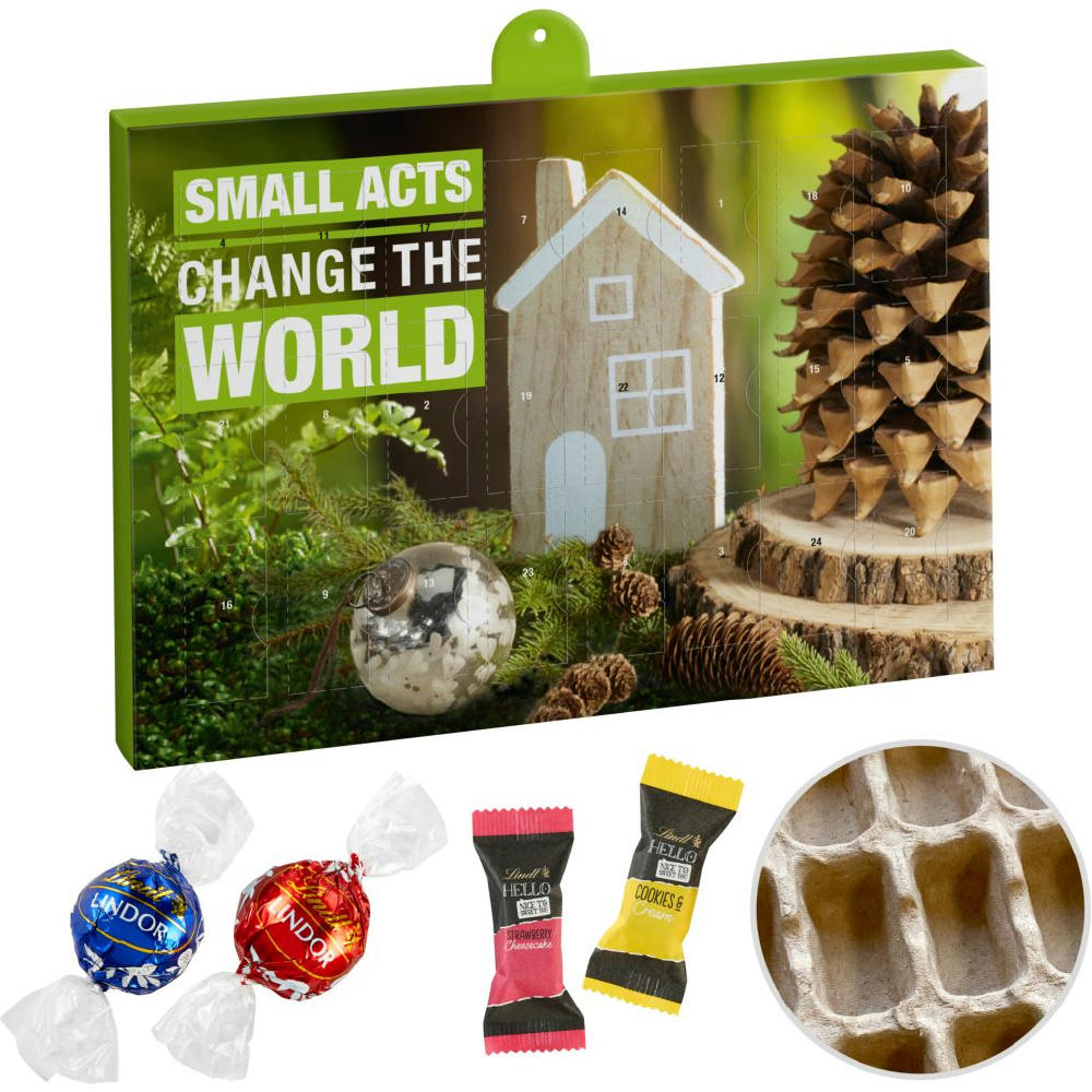 Product image Premium Präsent-Adventskalender "Eco" mit Lindt Lindor & Hello Mini Stick-Mix Werbeartikel