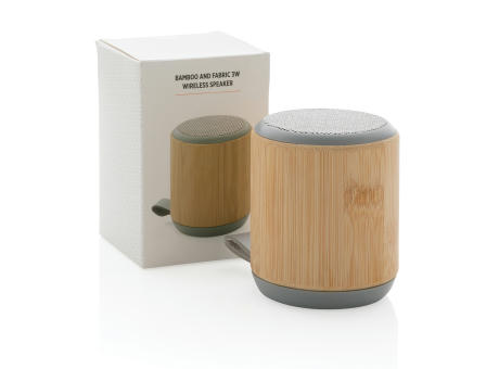 Bambus und Stoff 3W Wireless Speaker Werbeartikel