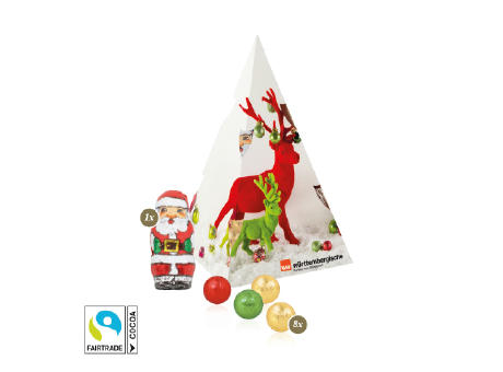Präsent "Weihnachtsbaum" mit Fairtrade® Schokolade Werbeartikel