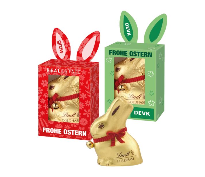 Lindt Goldhase in Werbekartonage, 50 g