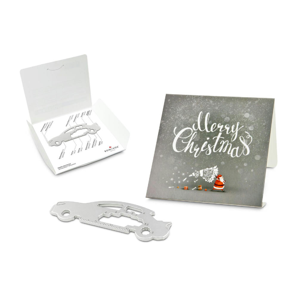 Geschenkartikel: ROMINOX® Key Tool Truck / LKW (22 Funktionen) im Motiv-Mäppchen Merry Christmas Werbeartikel
