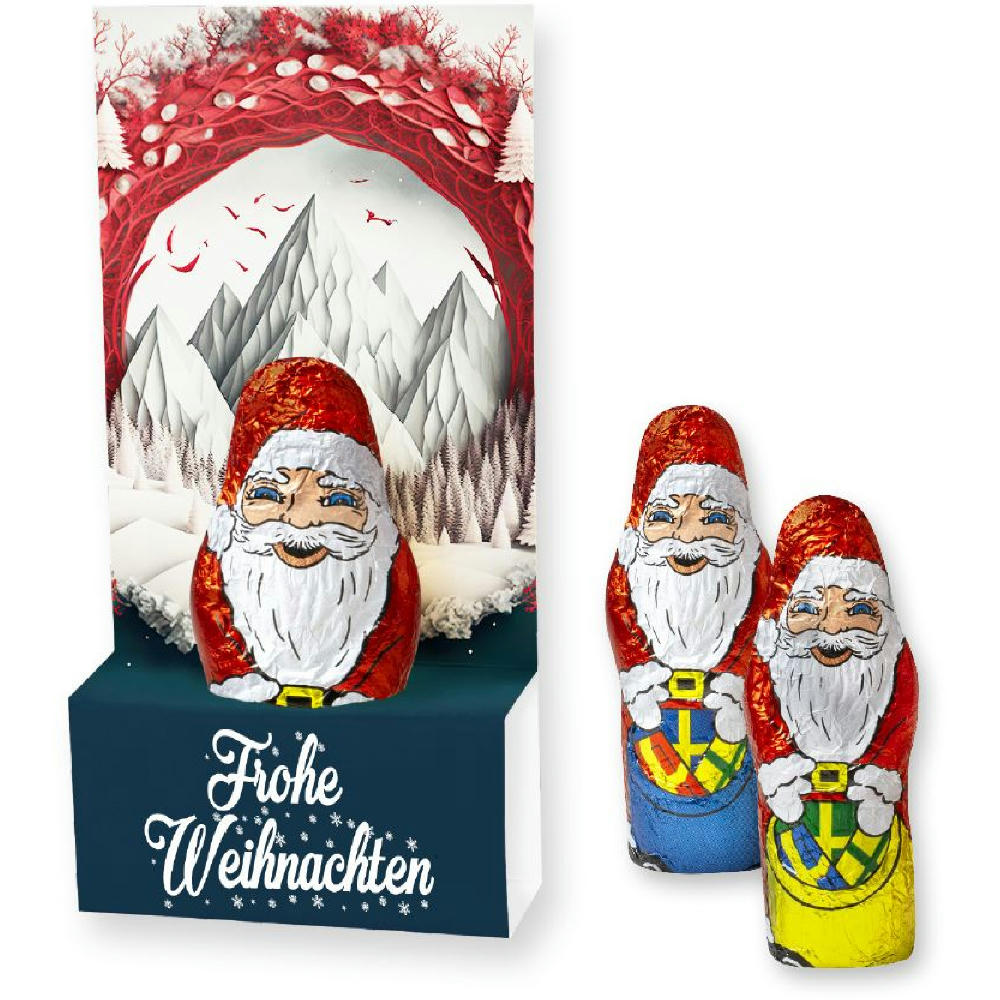 Product image Mini+ Schoko-Weihnachtsmann, ca. 15g, Displaybox Werbeartikel