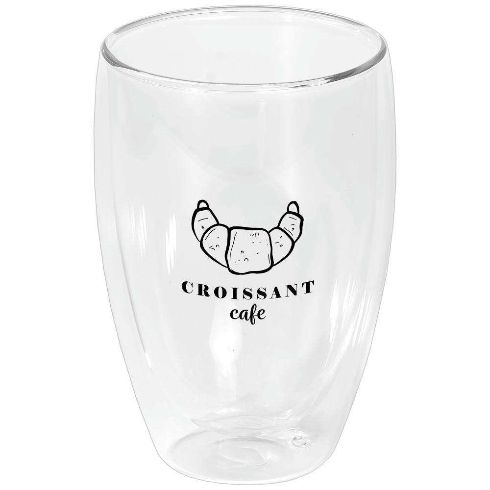 Sculpture - 355 ml Glasbecher mit Bambus-Deckel - Doppelwandig Werbeartikel