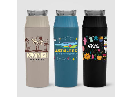 Majesty Recycling-Edelstahlflasche mit wasserdichtem Verschluss - 590 ml Werbeartikel