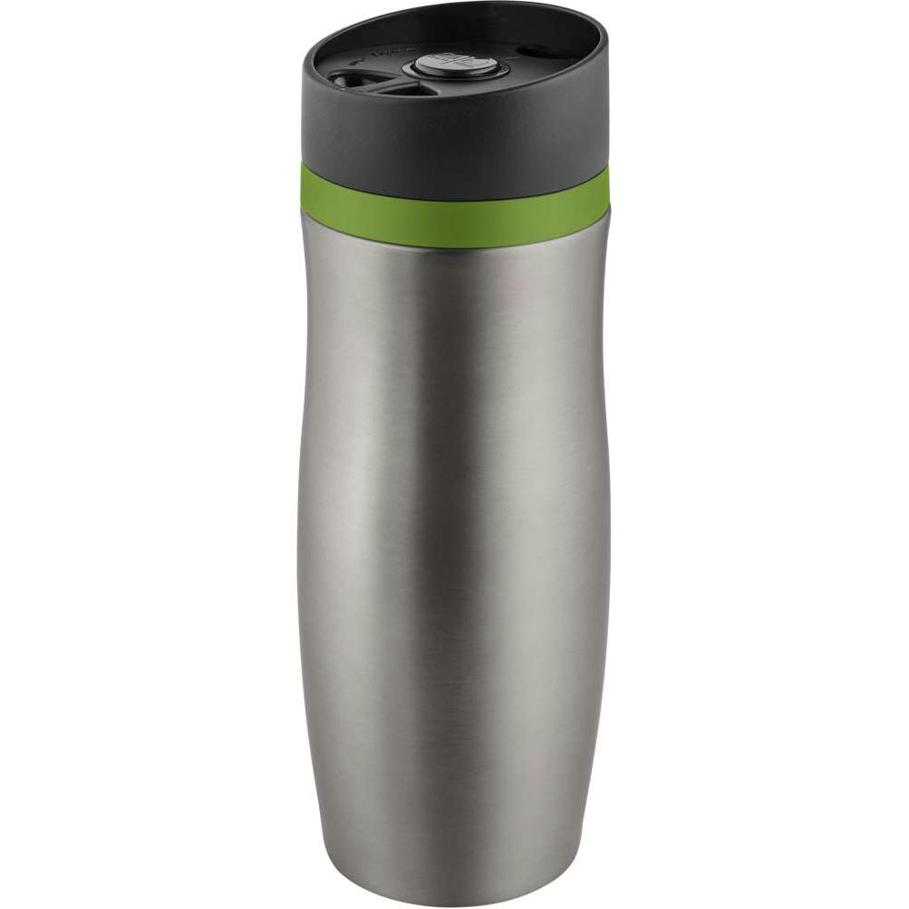 Product image Metmaxx®Thermobecher "CremaExtensaProtect“ titan/Ring grün Werbeartikel