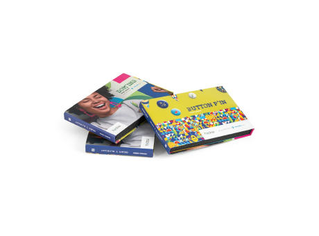 PIN & DOMING SHOWCASE. Mustermappe 2 in 1 Pin und Doming bedrucken