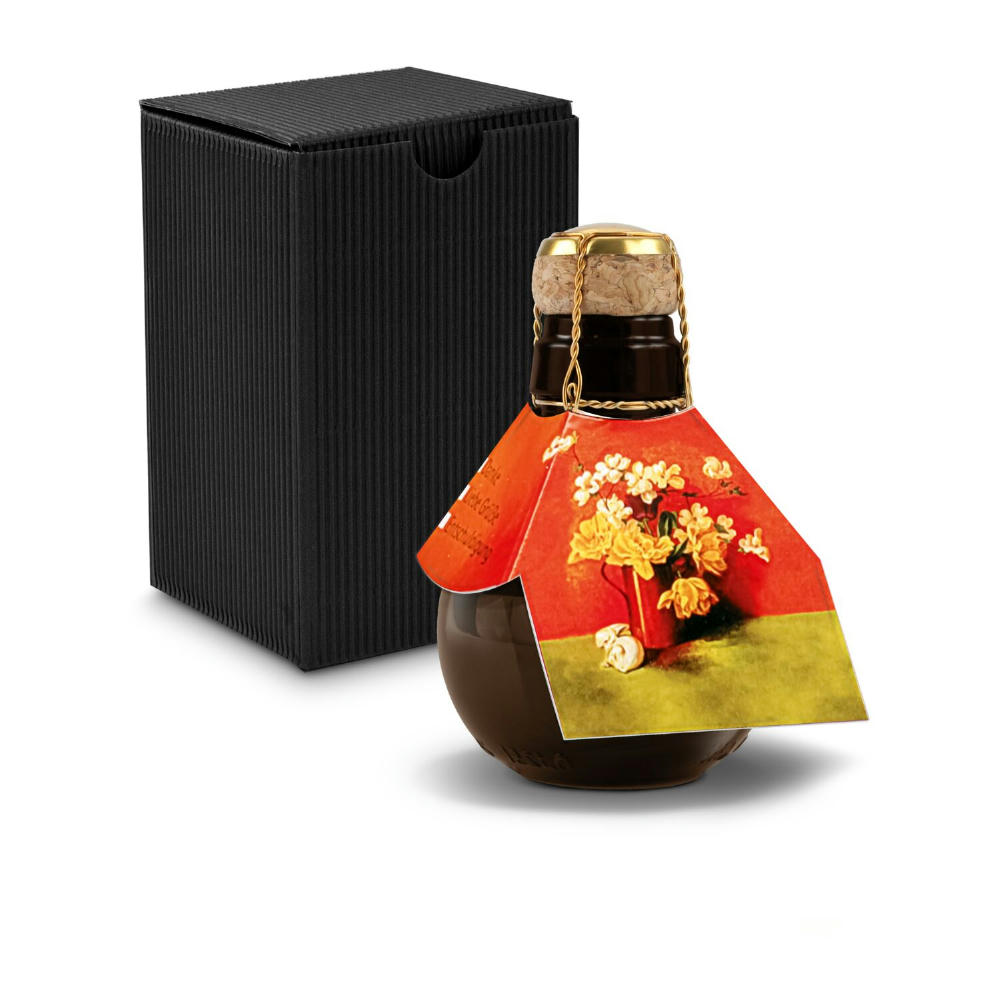 Product image Kleinste Sektflasche der Welt! Blumengesteck - Inklusive Geschenkkarton in Gelb, 125 ml Werbeartikel