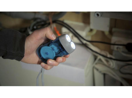LED-Dynamotaschenlampe aus Kunststoff Tristan Werbeartikel