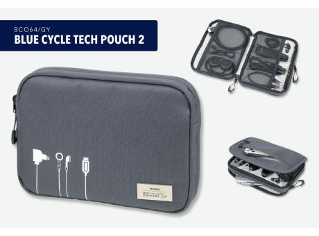 TROIKA Kabeltasche BLUE CYCLE TECH POUCH 2 Werbeartikel