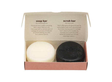 Unwaste Duopack Soap & Scrub bar Werbeartikel