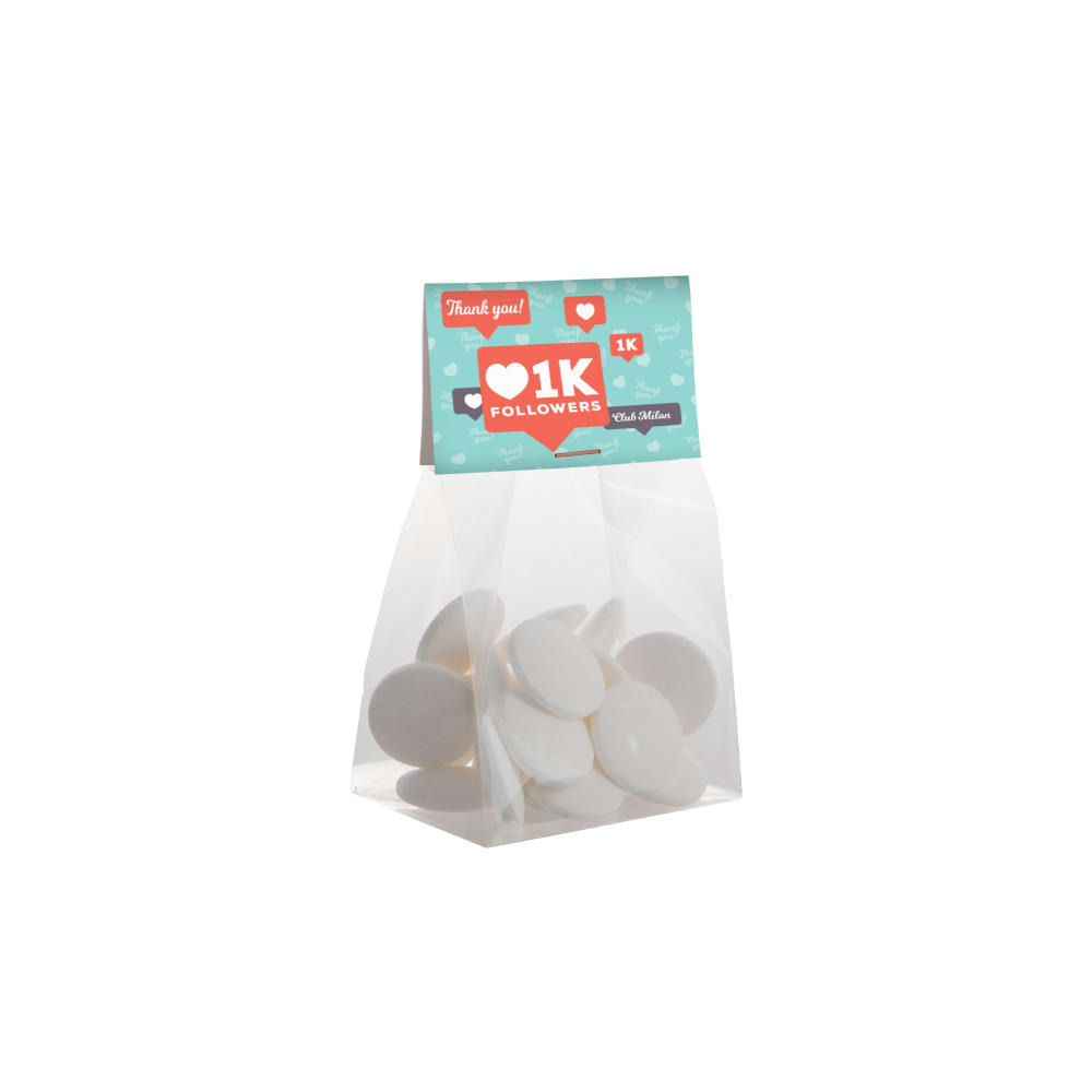 Product image Blockbeutel mit Topkarte und 50 Gramm Süßigkeiten Werbeartikel