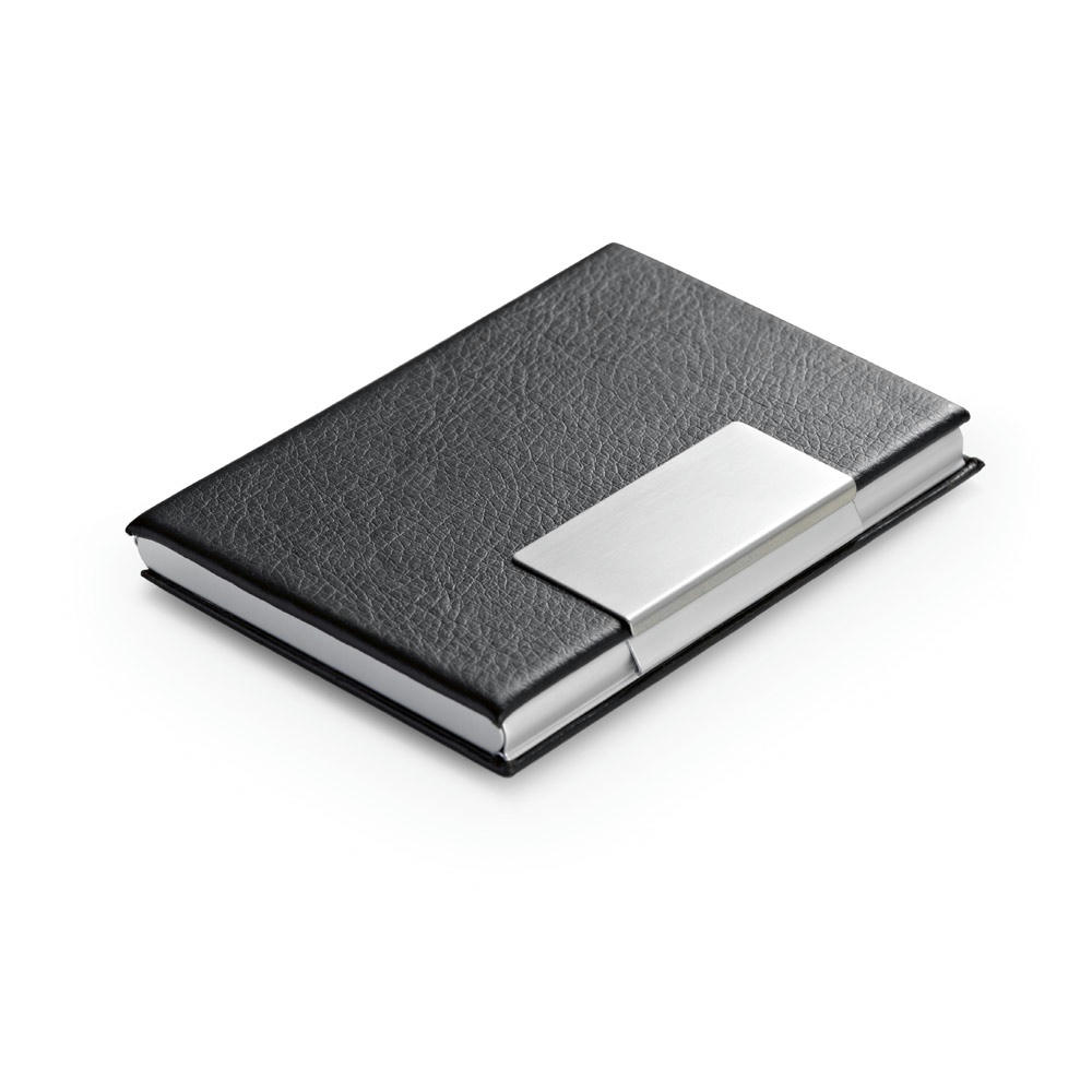 Product image REEVES. Kartenhalter aus Aluminium und PU Werbeartikel