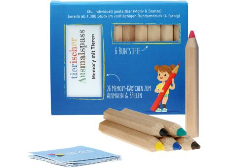 JUMBO Buntstifte Set mit Memo-Kärtchen, inkl. individueller Rundumdruck Werbeartikel