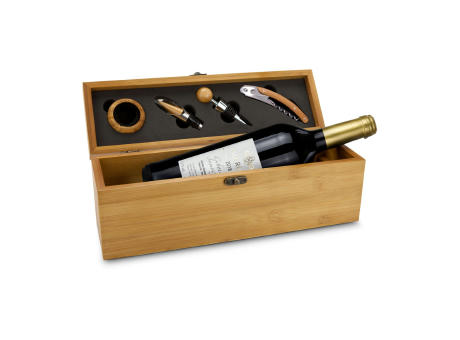 Product image Geschenkset / Präsenteset: Wein in Bambuskiste Werbeartikel