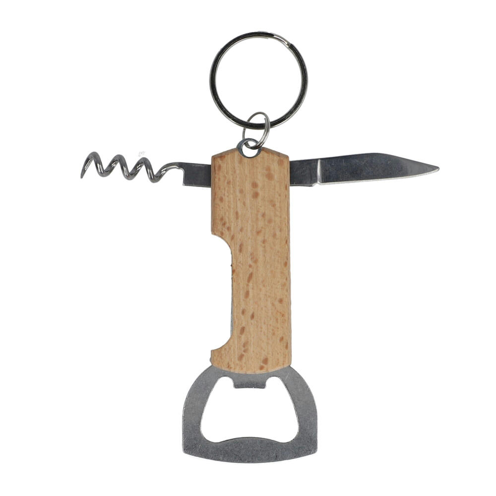 Product image Bambus Wein & Flaschenöffner Schlüsselanhänger Werbeartikel