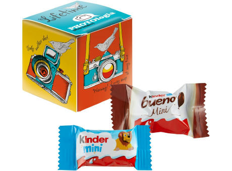 Mini Promo-Würfel mit Kinder Schokolade Mini & Kinder bueno Mini Mix Werbeartikel