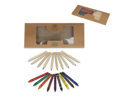 Malstifte und Buntstifte in Kraftbox Werbeartikel